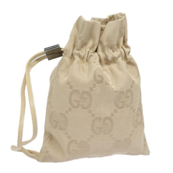 GUCCI GG Canvas Pouch Beige 039 1047 Auth - Picture 1 of 15